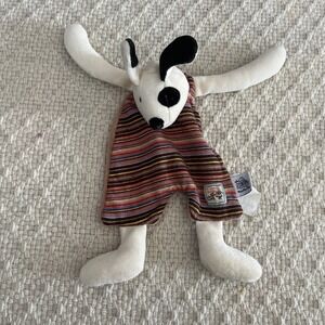 Moulin Roty Lovey Julius The Dog Puppy La Grande Famille Security Blanket flat